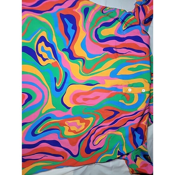 Women's XL Multi-Color Collared Short Sleeve Mini Dress Size 10-12 - Picture 16 of 16